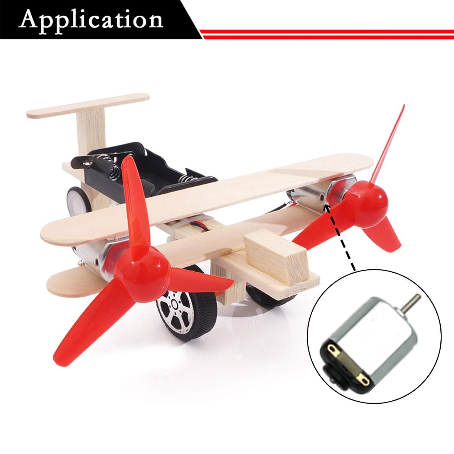 6 Set Small DC Motor Mini Electric Hobby Motors 1.5V-3V 24000RPM with 2X1.5V AA