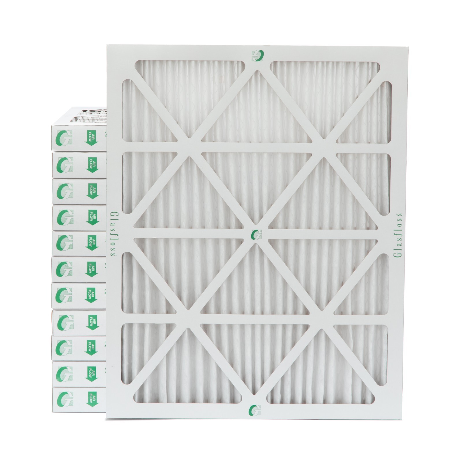 16x20x2 MERV 13 Pleated Air Filters by Glasfloss. 12 Pack