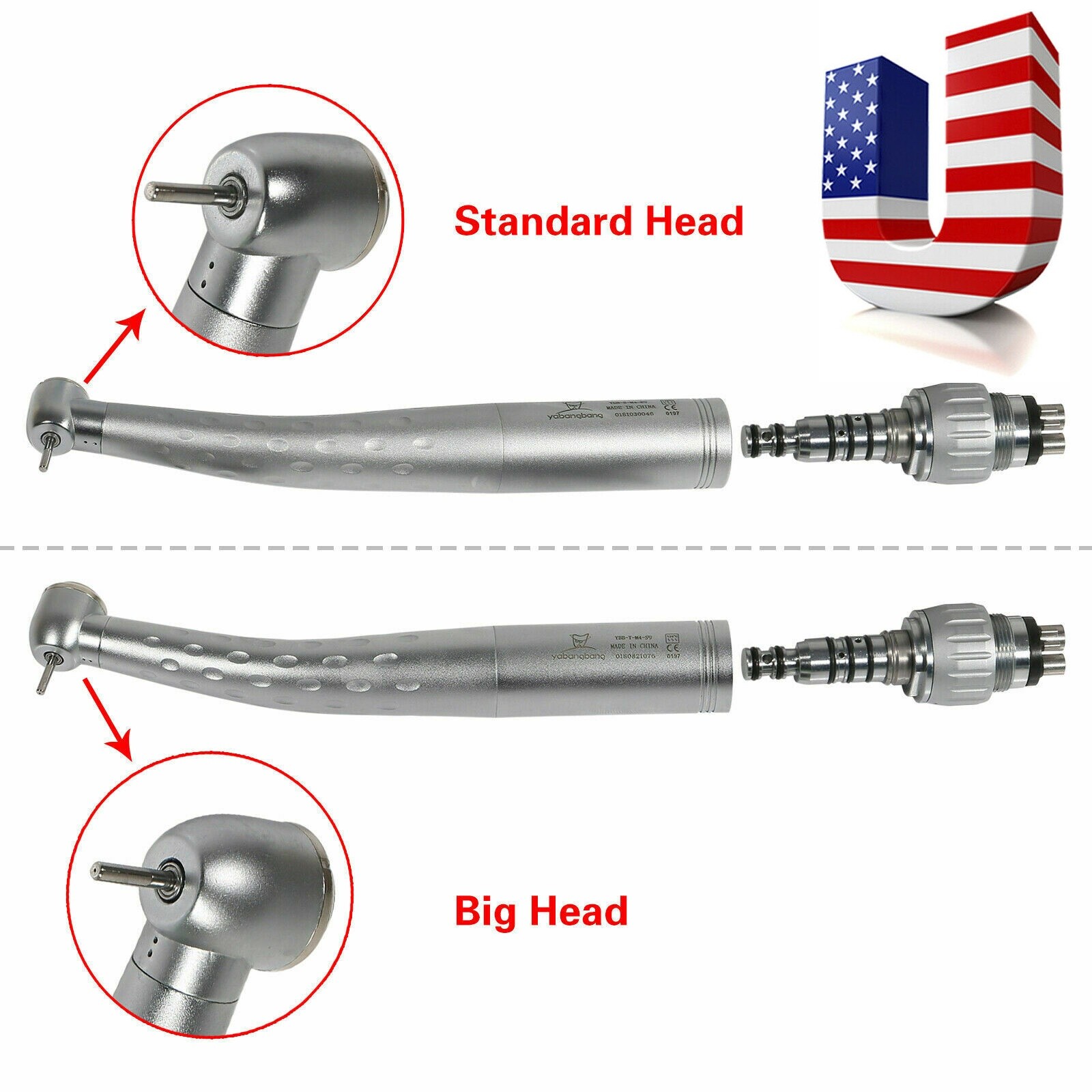 KAV Style Dental High Speed Handpiece and 4 Hole Quick Coupler 360° Swivel CY