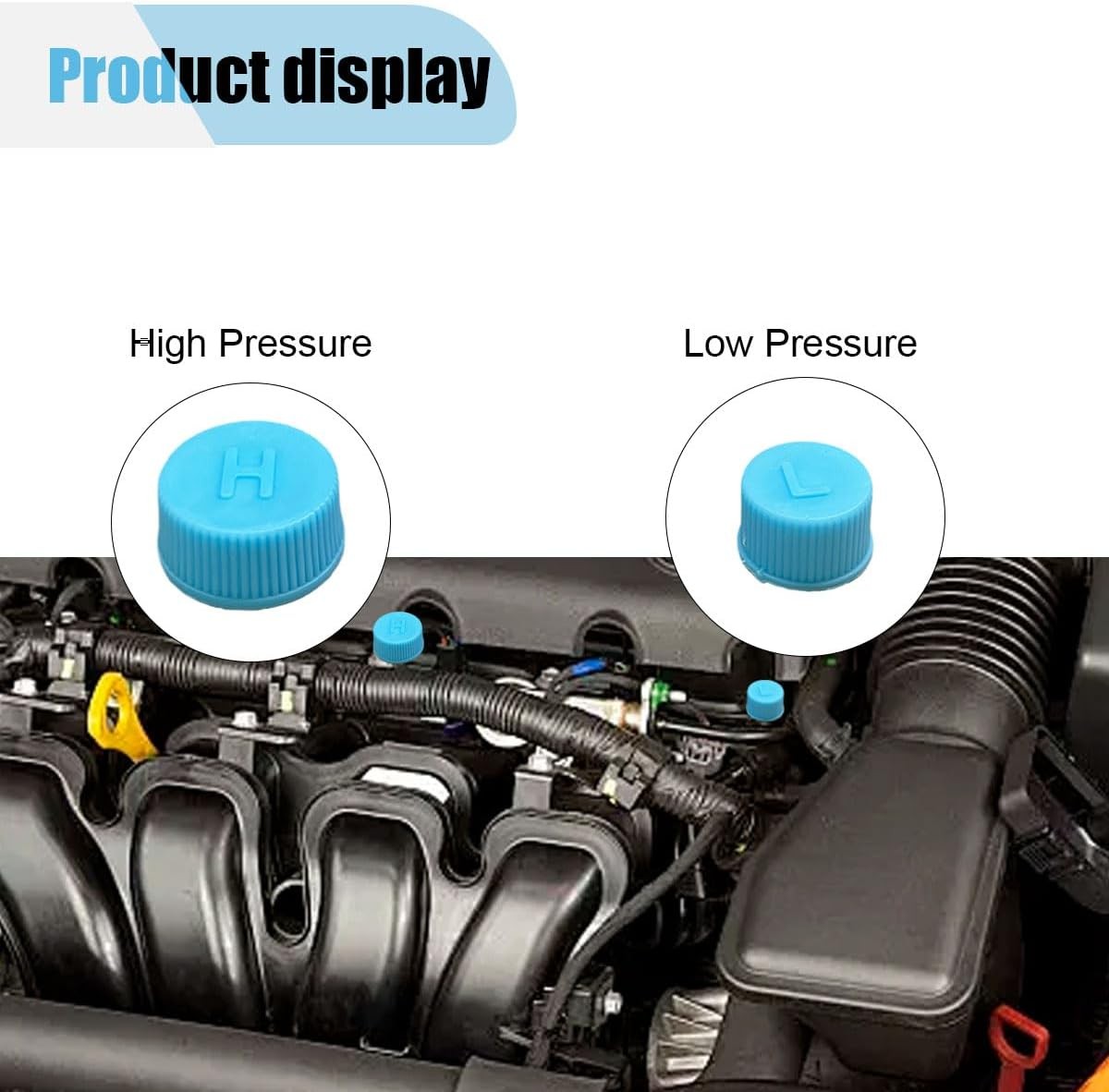 R134a AC Port Caps Leakproof High Low 2PCS