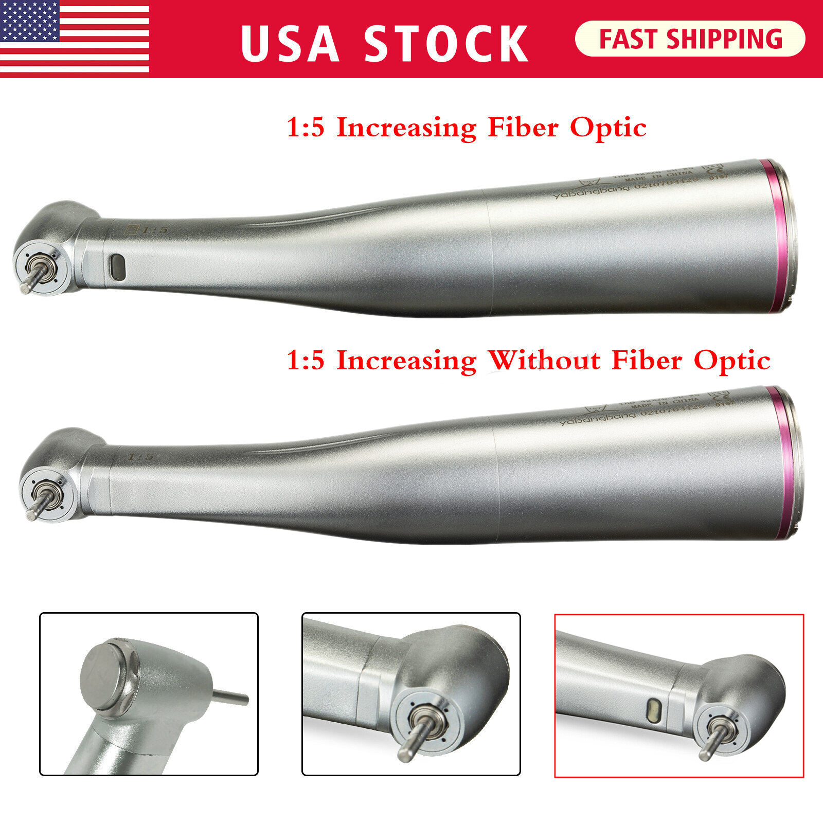 NSK Ti-MAX X95L Style Dental 1:5 Fiber Optic Contra Angle Handpiece LED Turbina