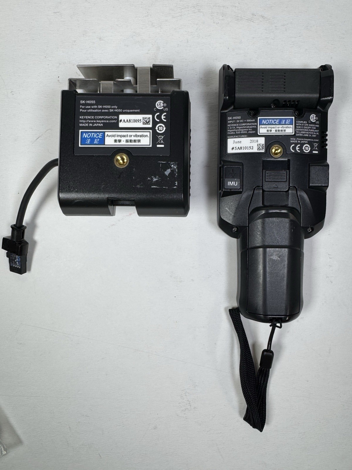 KEYENCE SK-H050 ELECTROSTATIC SENSOR W/ SK-H055 IONIZER MONITORING UNIT