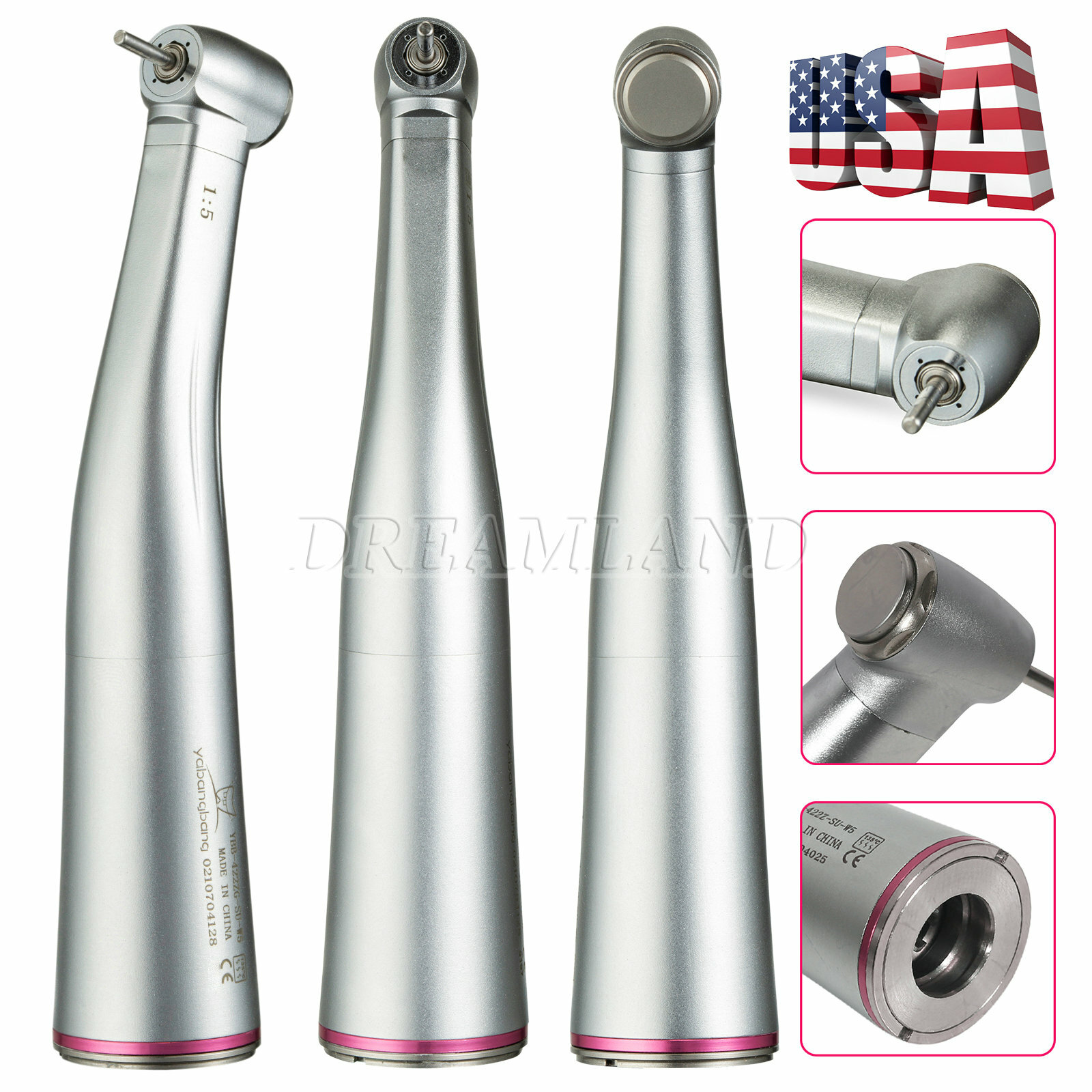 1-4pc 1:5 (LED Fiber Optic) Contra Angle Increasing Dental Handpiece YBB E-TYPE