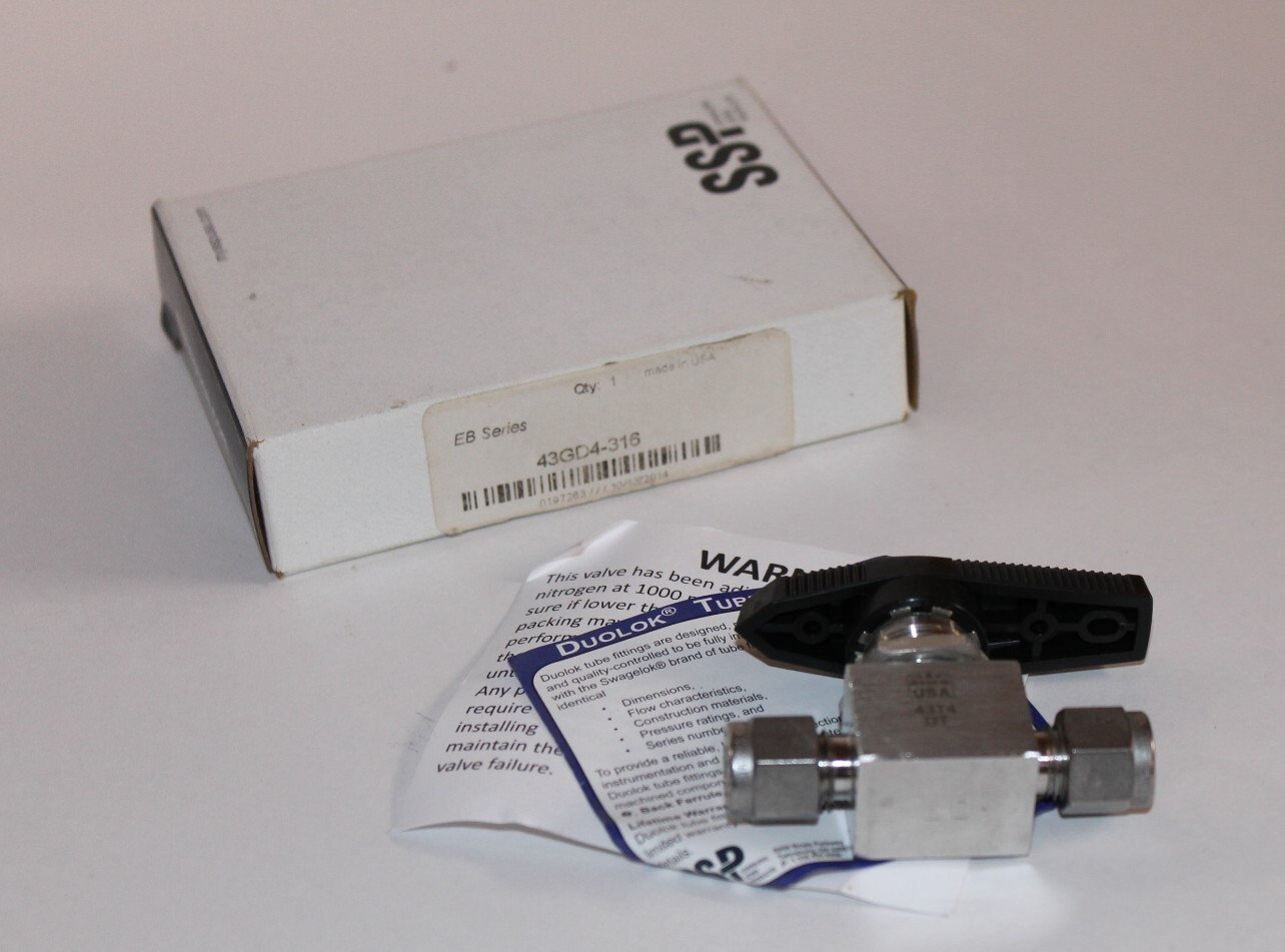 NEW SSP 43GD4-316, 1/4″ BALL VALVE