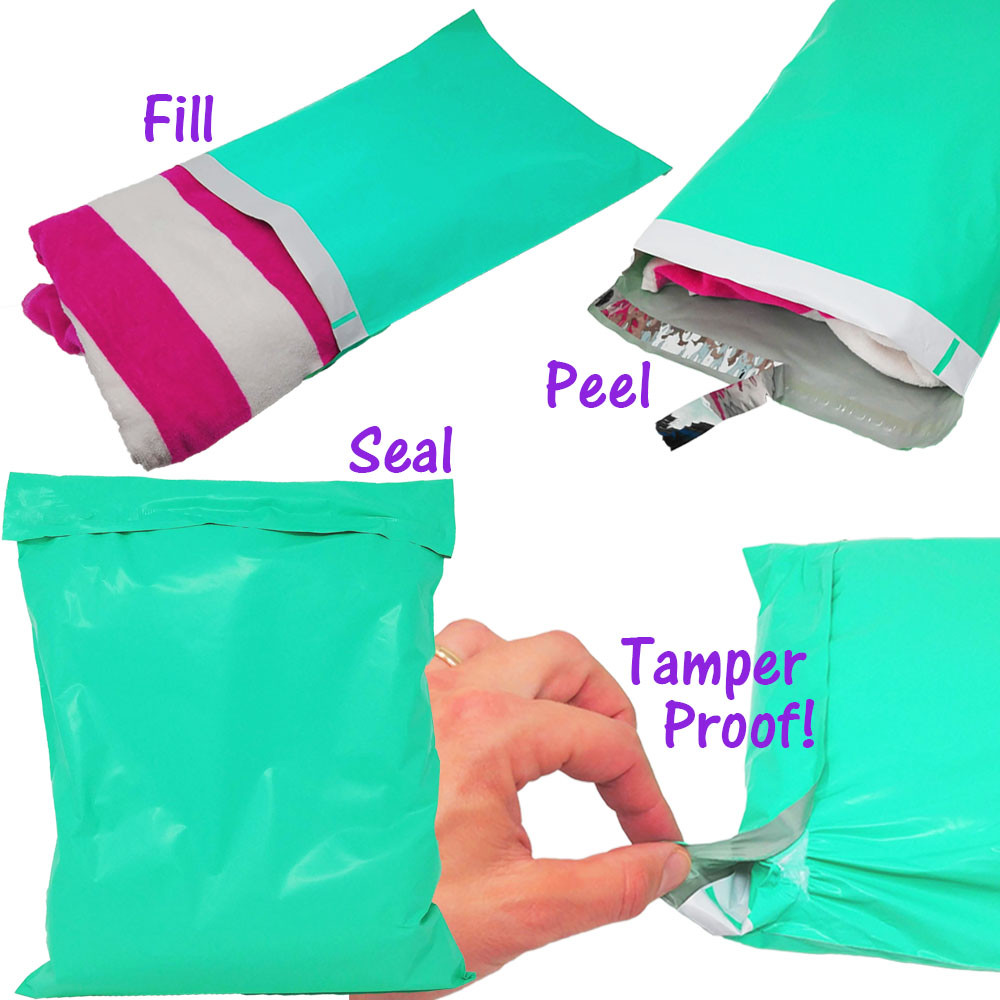 12×15.5 Poly Mailers Pink, Purple, Teal 12×15 Envelopes, Plastic Shipping Bags