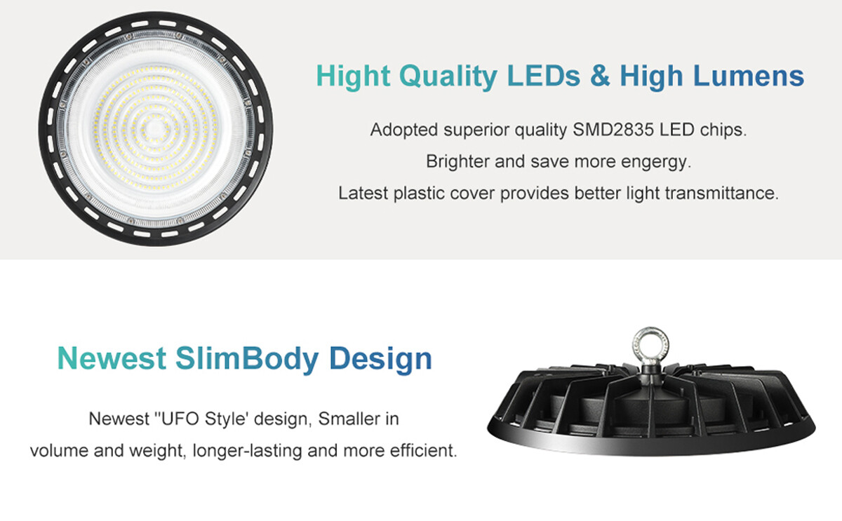 4 Pack 200W UFO Led High Bay Light Commercial Industrial Factory Light 90-277V