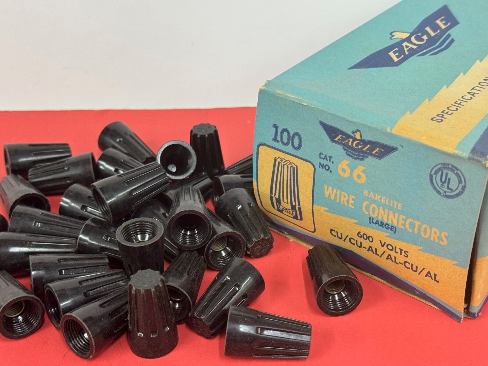 100-PK Black Medium Wire Connectors Screw-On Twist Nuts 12 14 NEW Eagle 44