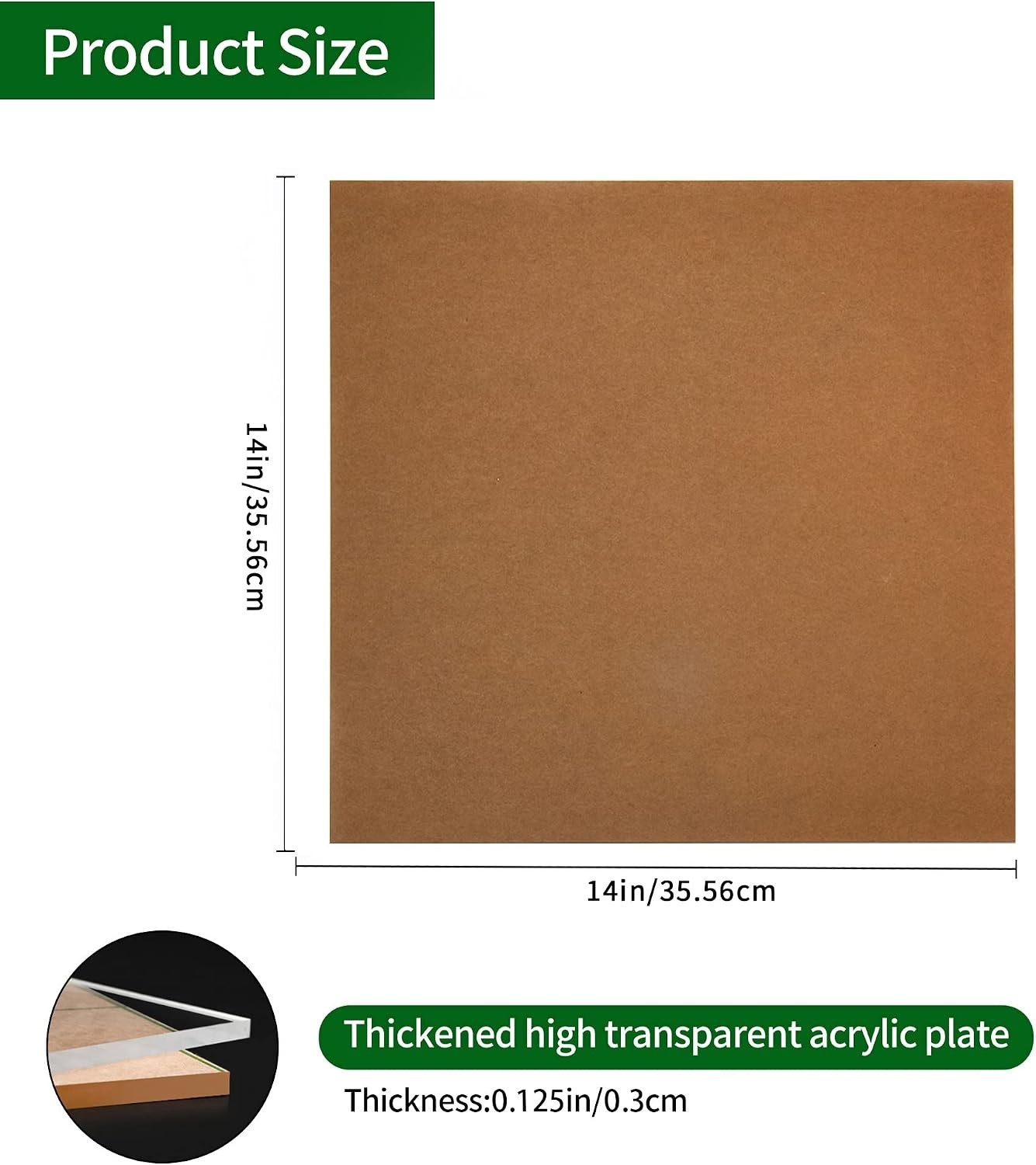 2 Pieces 14 x 14 Acrylic Sheet 1/8 Thick 3mm Plexiglass Sheet,for Sign,Craft,…