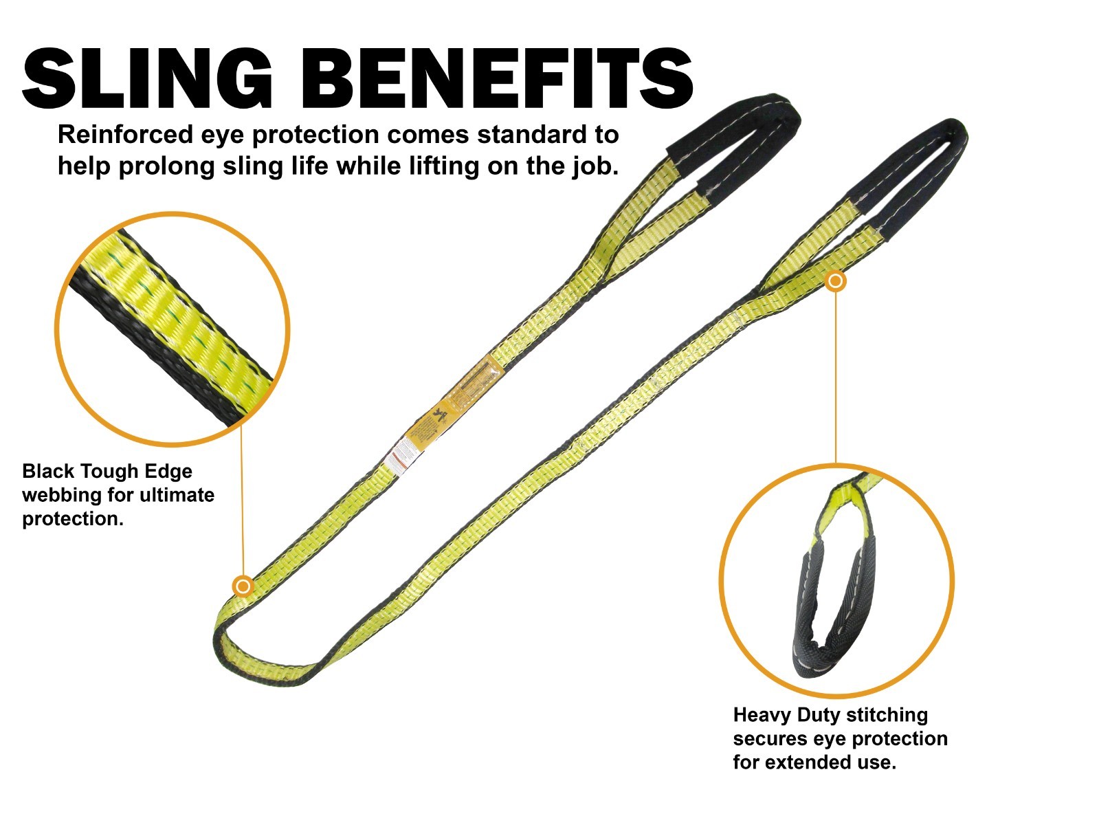 1″ x 6 ft Poly Lifting Web Sling Eye & Eye 1-ply Tagged Overhead Pull Strap