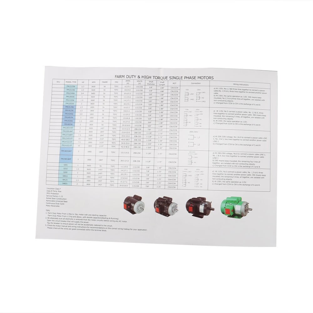 2 HP 1800 RPM General Electric Motor 3 Phase 56C Frame TEFC 230 / 460 Volt New