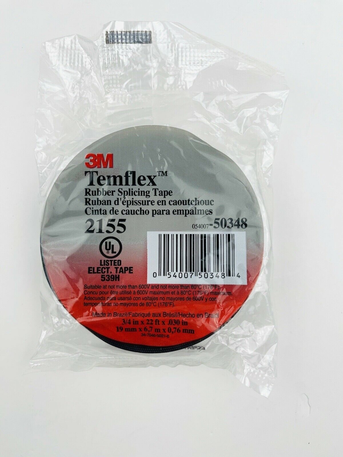 4 Rolls 3M Temflex Rubber Splicing Tape # 2155 Max 600V (3/4″ x 0.03″ x 22 ft)