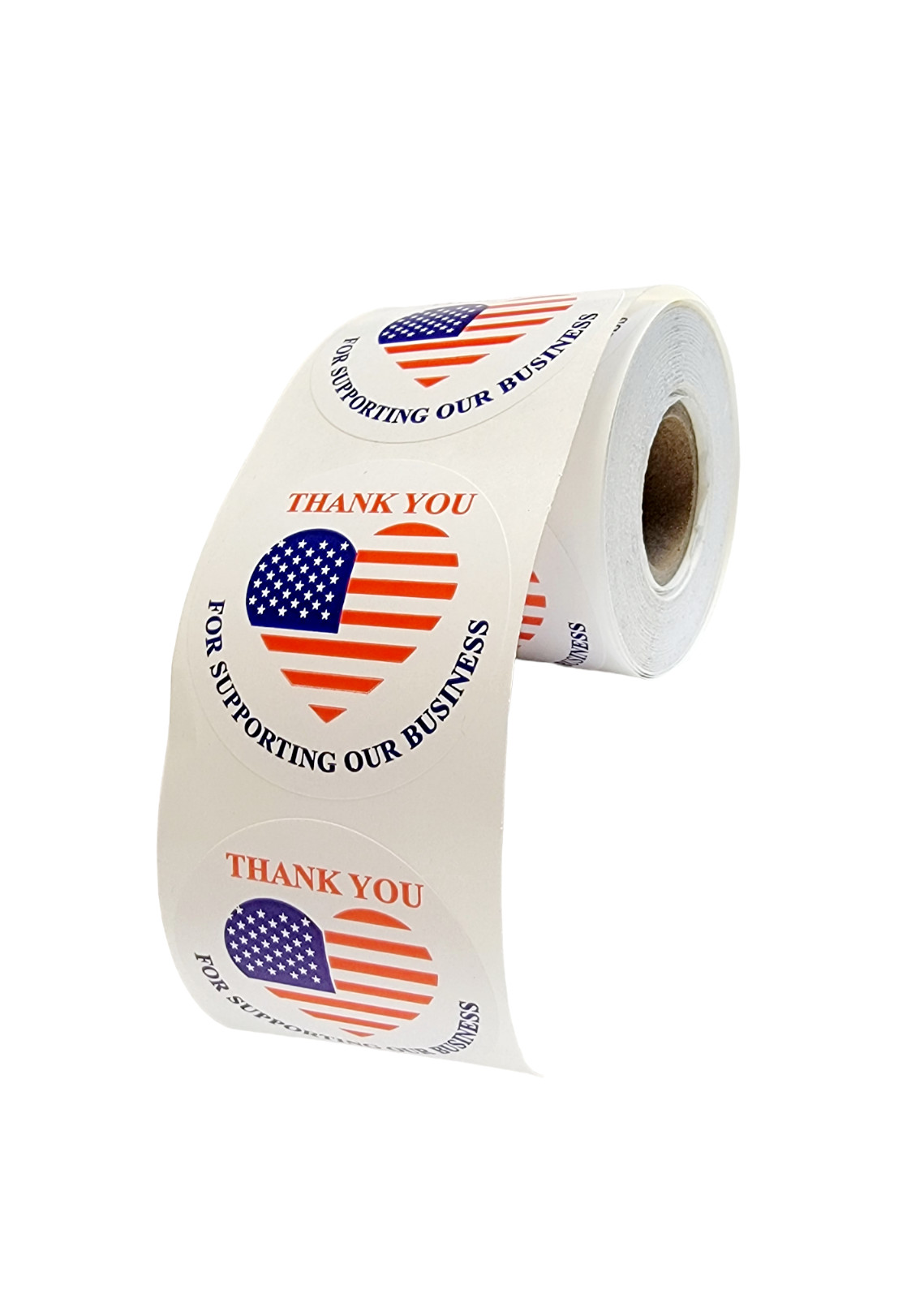 Thank You Supporting Business 2″ Labels American Flag Peel & Stick (2)RLS 500 EA