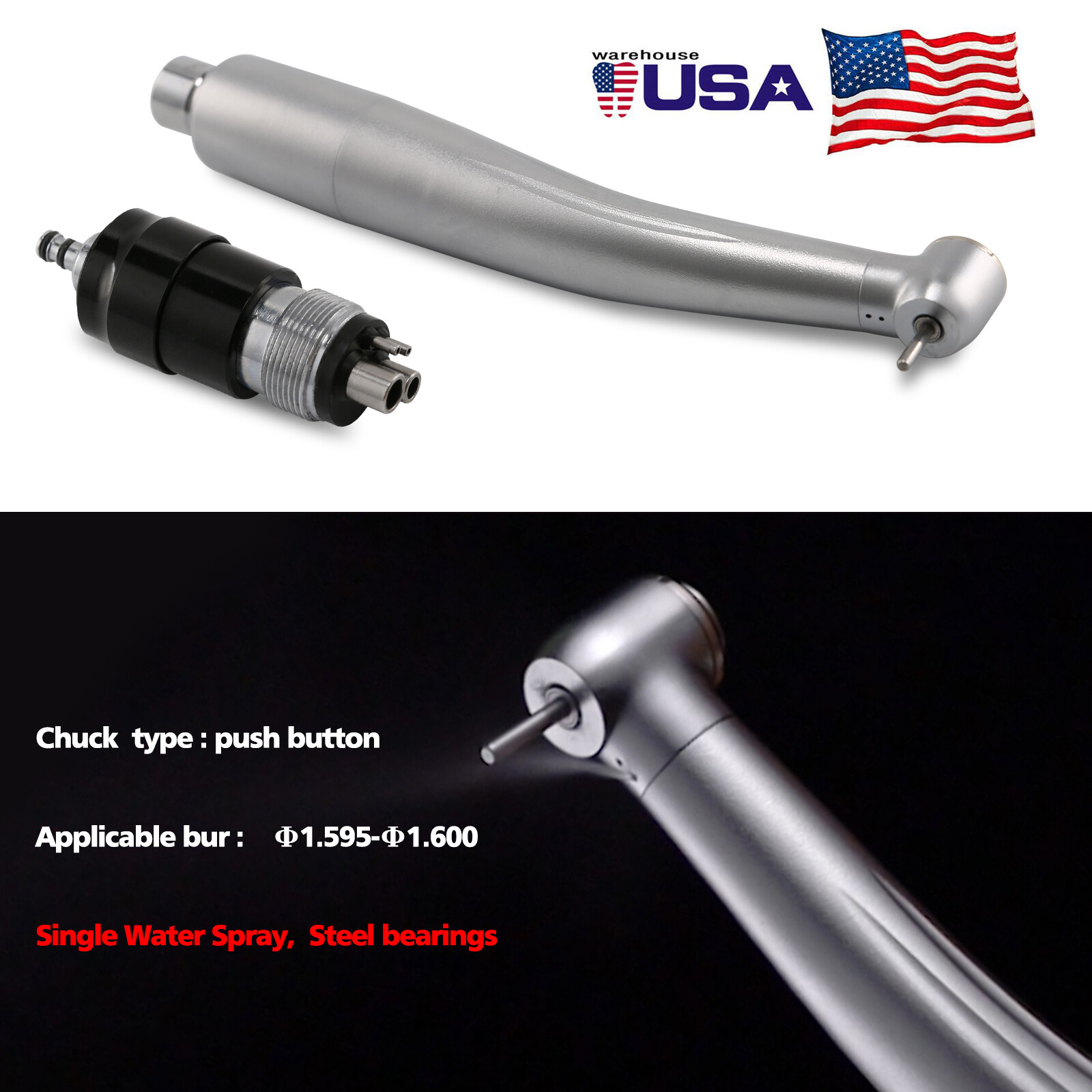 10*NSK Style Dental High Speed Turbine Handpiece Standard & 4Hole Coupler YBNK4