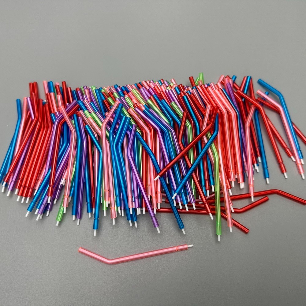 Dental Air Water Syringe Disposable Spray Tips Triple Nozzles Tubes Mixed Color