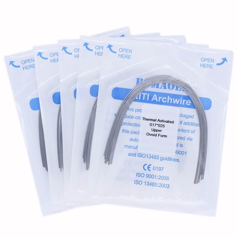 10×Dental Orthodontic Niti Thermal Activated Rectangular Arch Wires 17×25 Upper