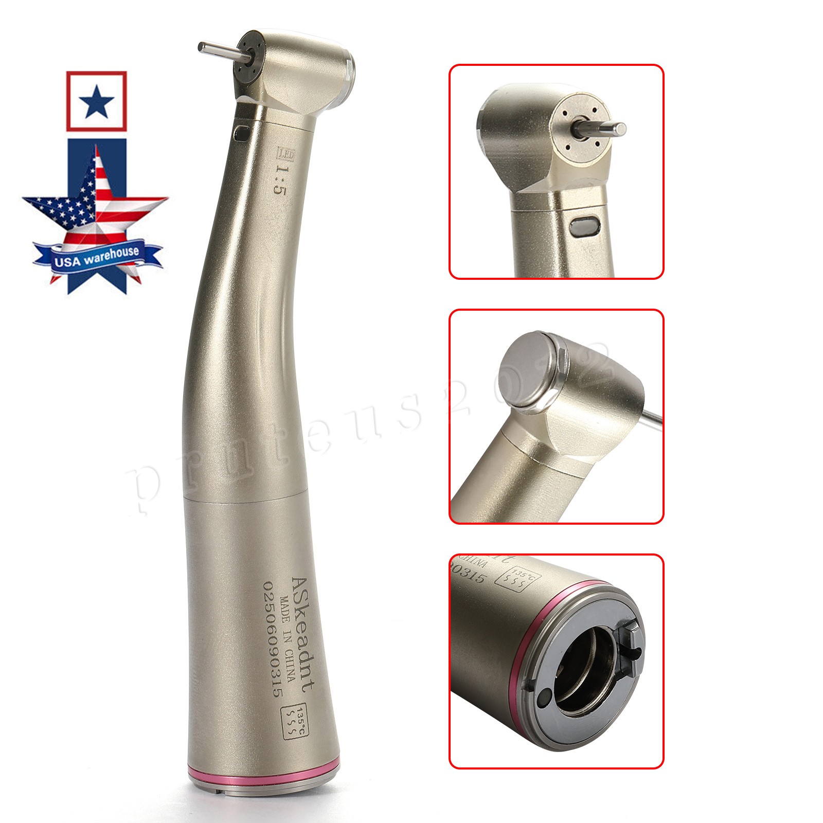 1:5 Contra Angle Electric Dental Handpiece Fiber Optic Mini Head ASKEADNT