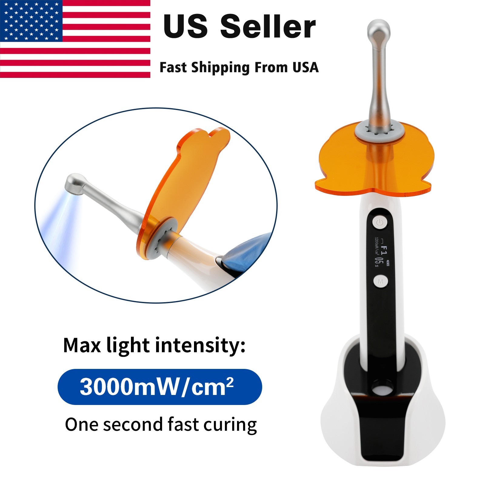 Dental 1:1 Contra Angle LED Fiber Optic Handpiece NSK Style USA