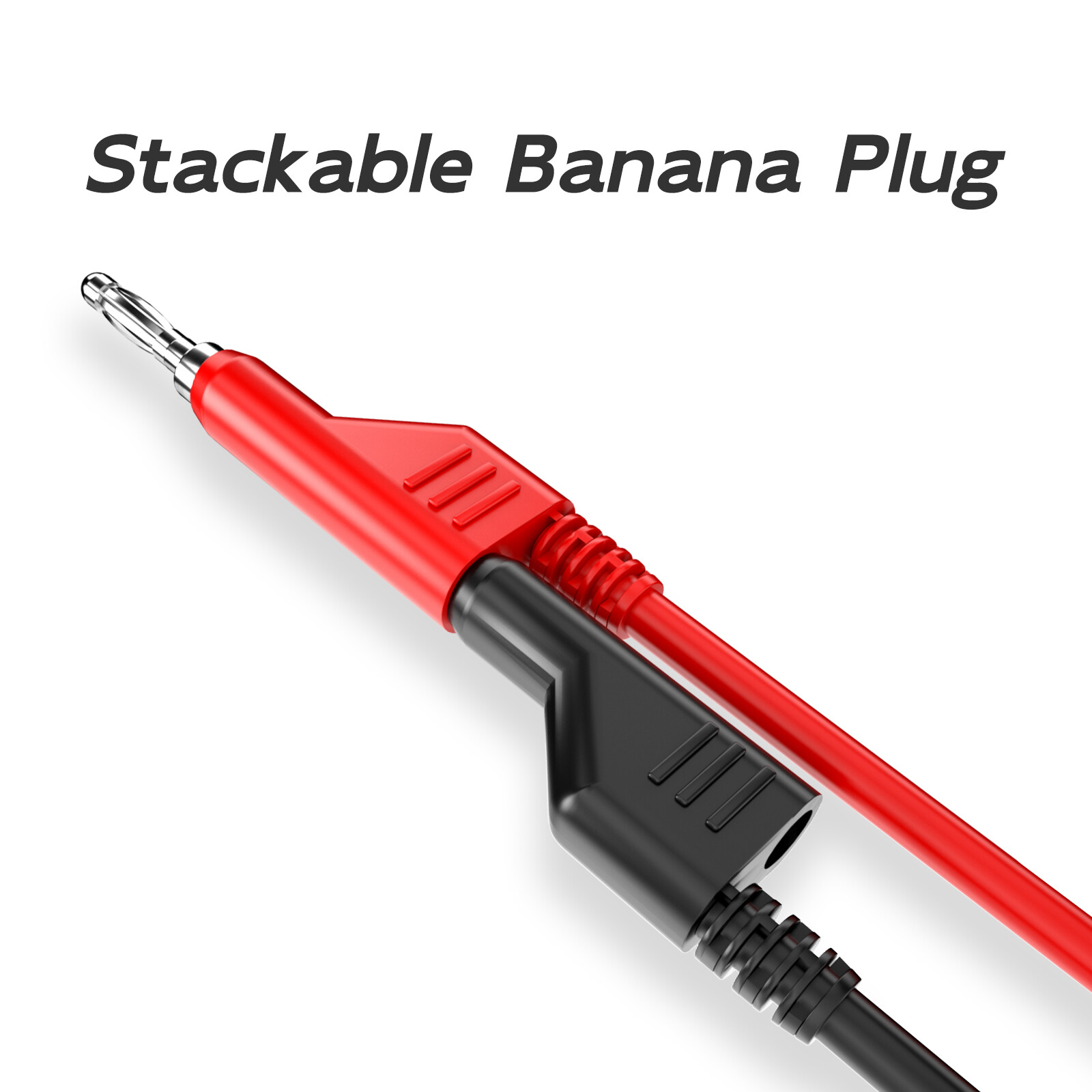 5PCS Stackable Banana to Banana Plug Test Lead Soft Cable for Multimeter