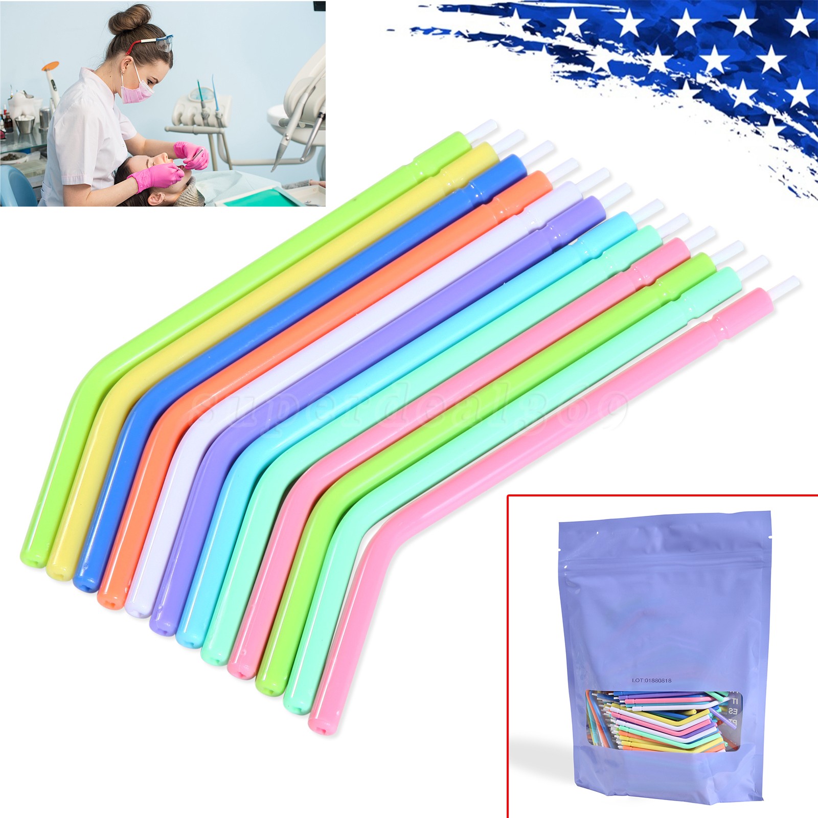 100PCS New Dental Polishing Polisher Prophy Cup Brush Nylon Latch Flat Type NO.1