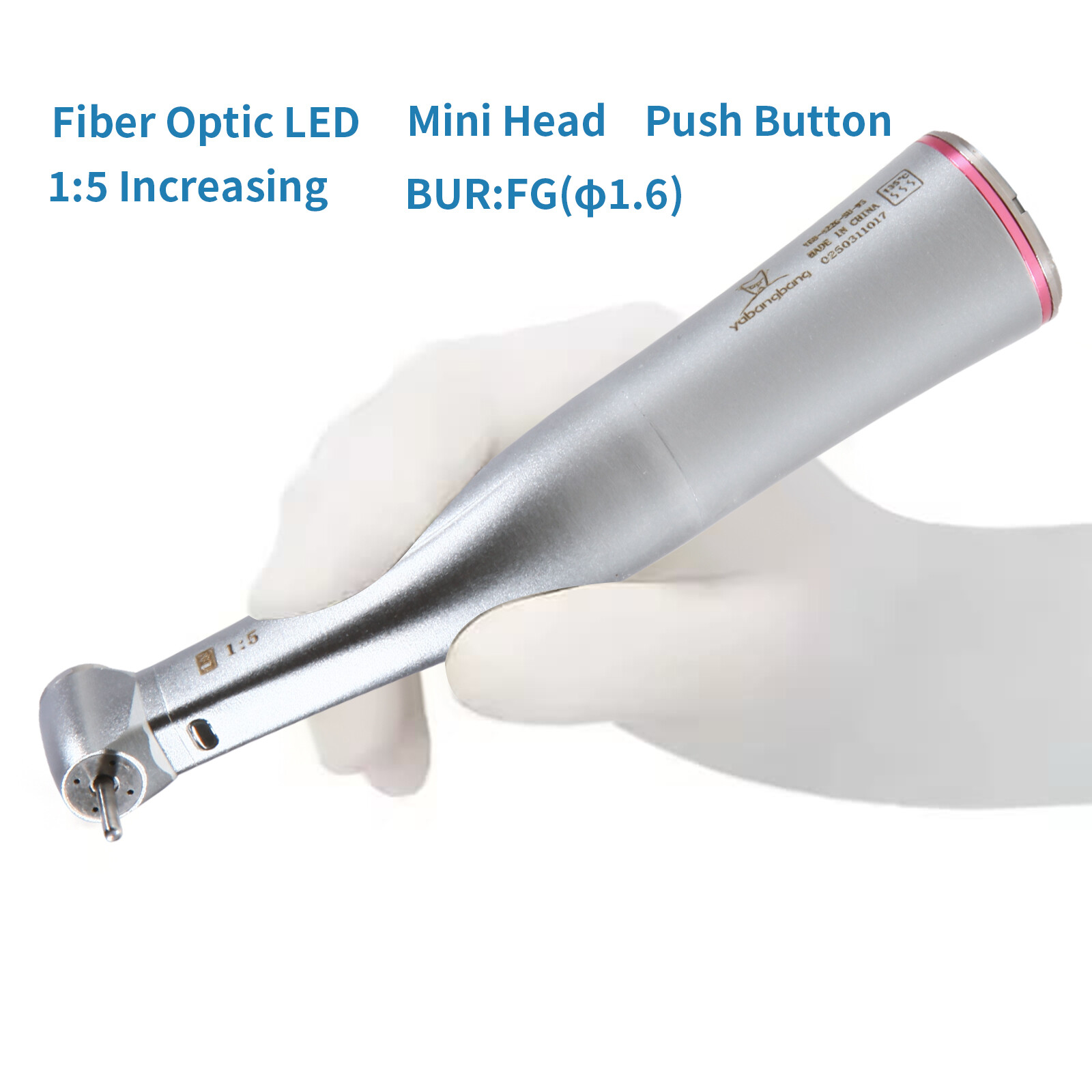Dental 1:5 LED Fiber Optic Contra Angle Handpiece Fit NSK Ti-MAX X95L