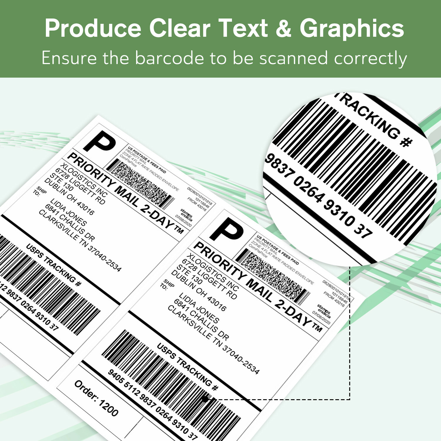 110 Sheets 220 Half Sheet Shipping Labels 8.5 x 5.5 Self Adhesive 200 + 20 EXTRA