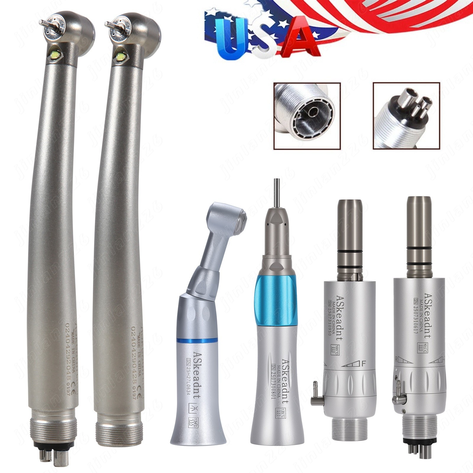 Estilo NSK Dental 4/2 Agujero Alta y Baja Velocidad / Kit Pieza de Mano Turbina