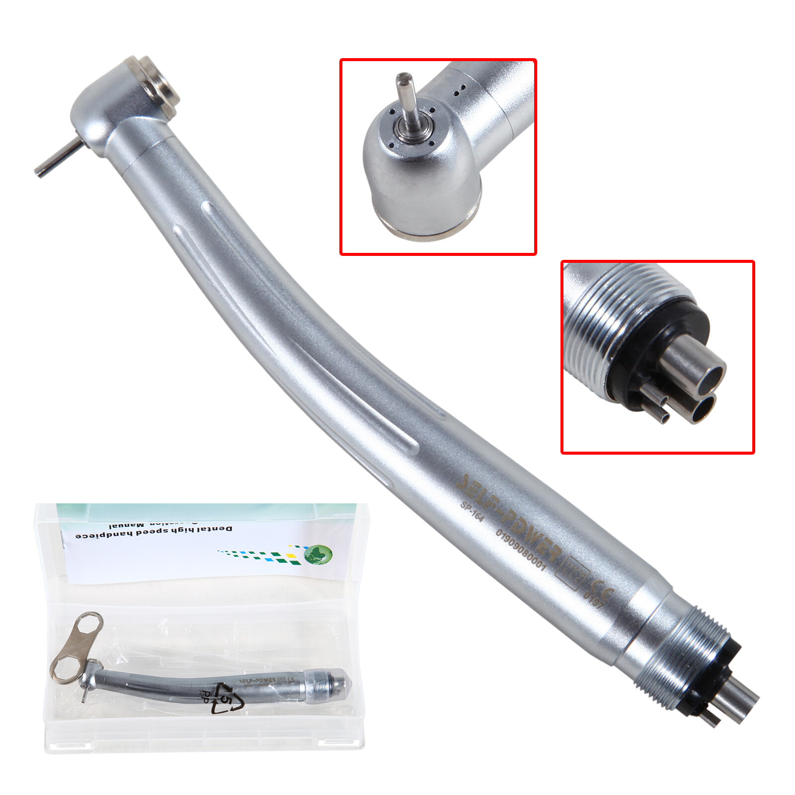 10 packs USA Dental High Speed Handpiece Push Standard Head 4Holes Turbine
