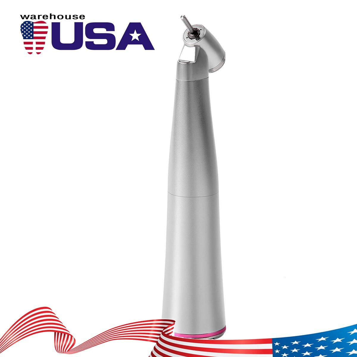 Dental 45° 1:4.2 Increasing Contra Angle LED Fiber Optic Handpiece Push Button