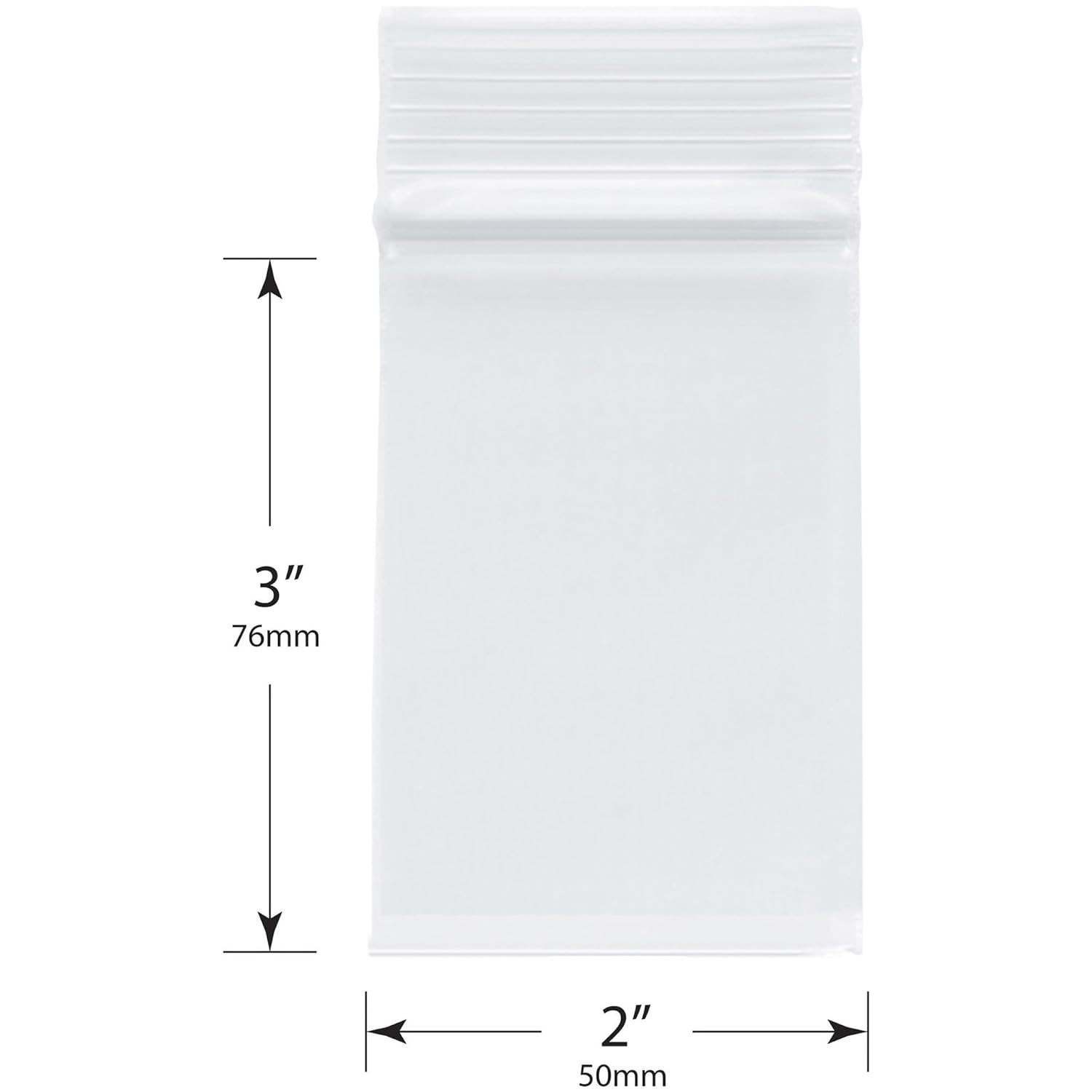 2″ X 3″ (Case of 1,000), 4 Mil Heavy Duty Zipper Reclosable Plastic Bags