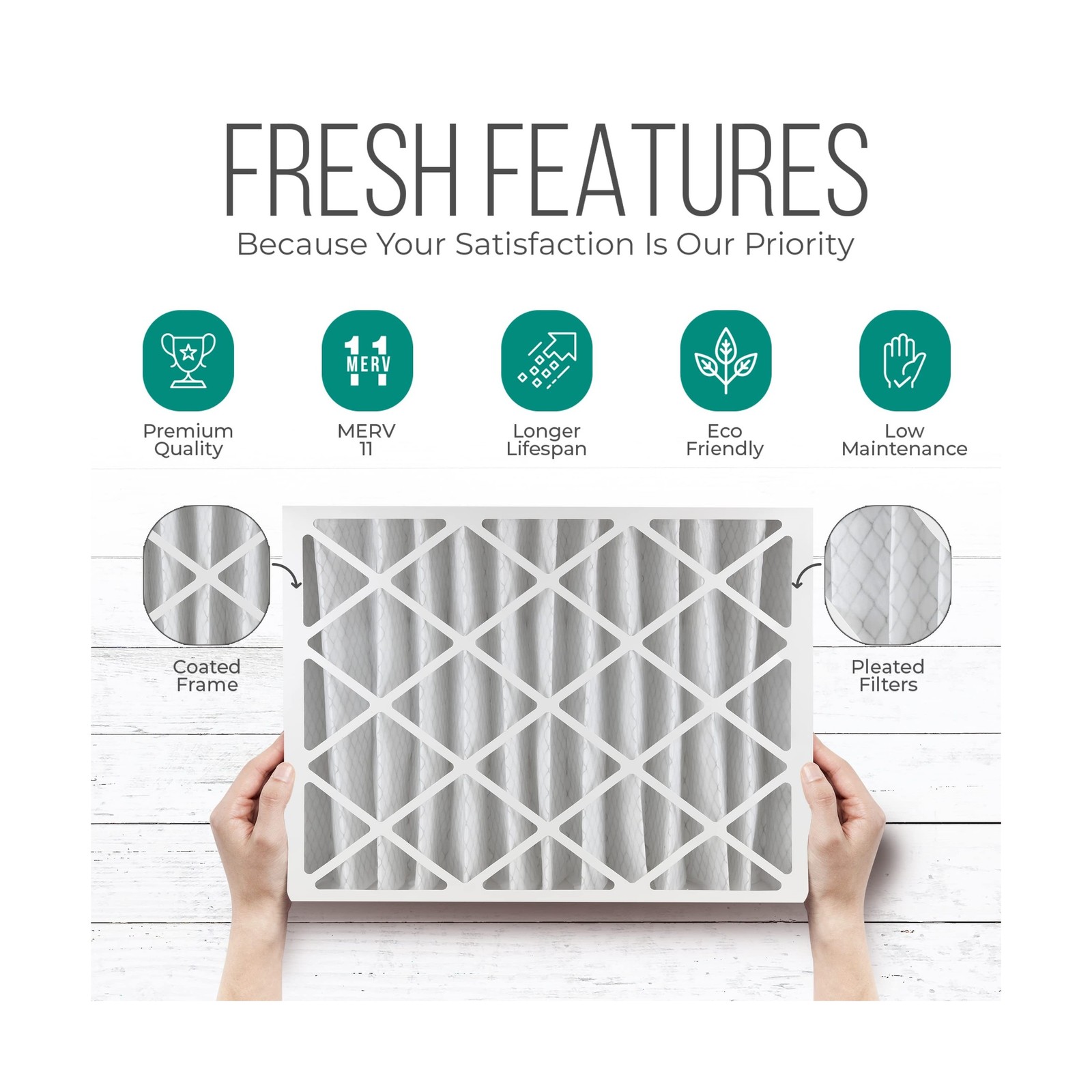 Furnace Filters 16x25x4 – HVAC Air Filter Replacement FC100A1029 Merv 11 with…