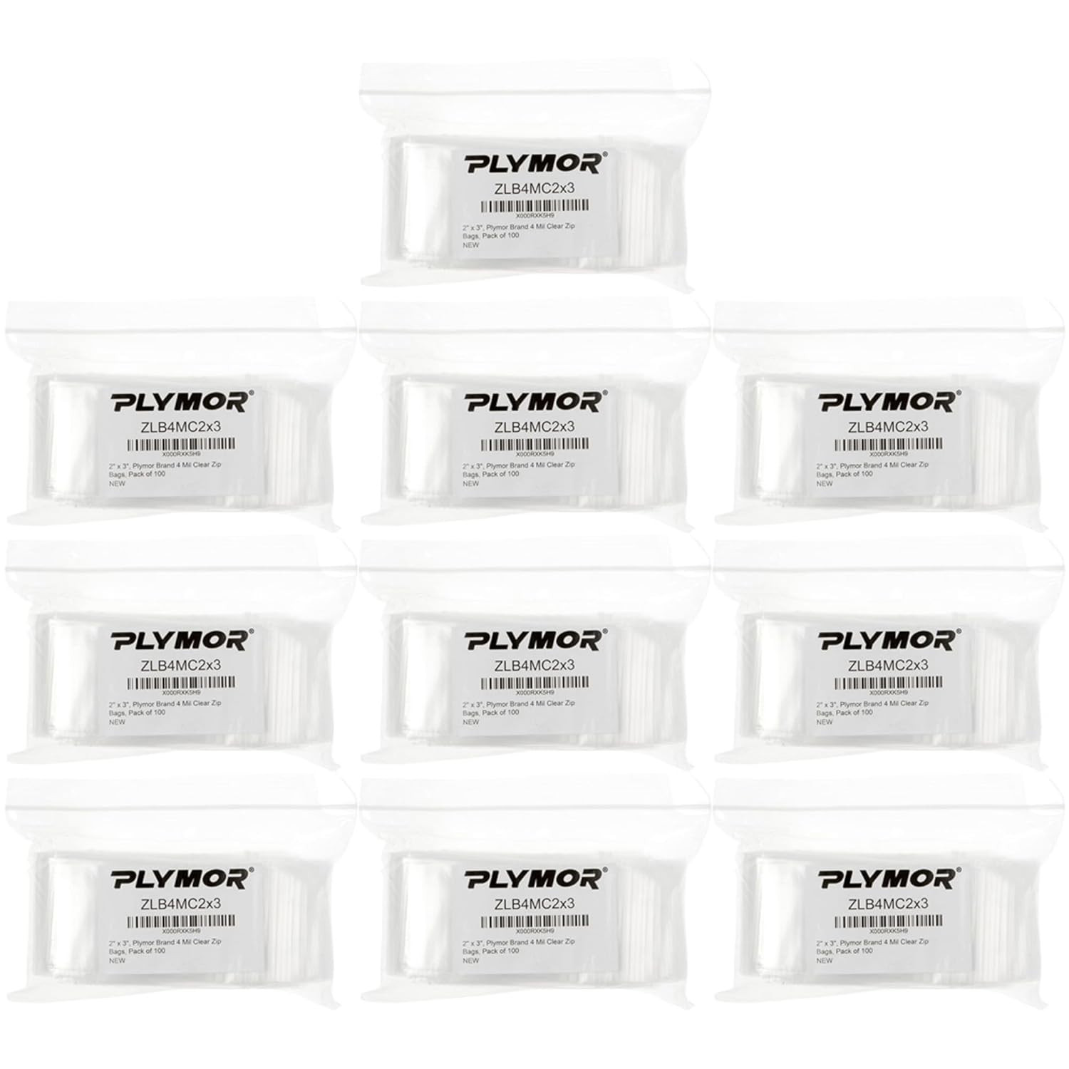2″ X 3″ (Case of 1,000), 4 Mil Heavy Duty Zipper Reclosable Plastic Bags
