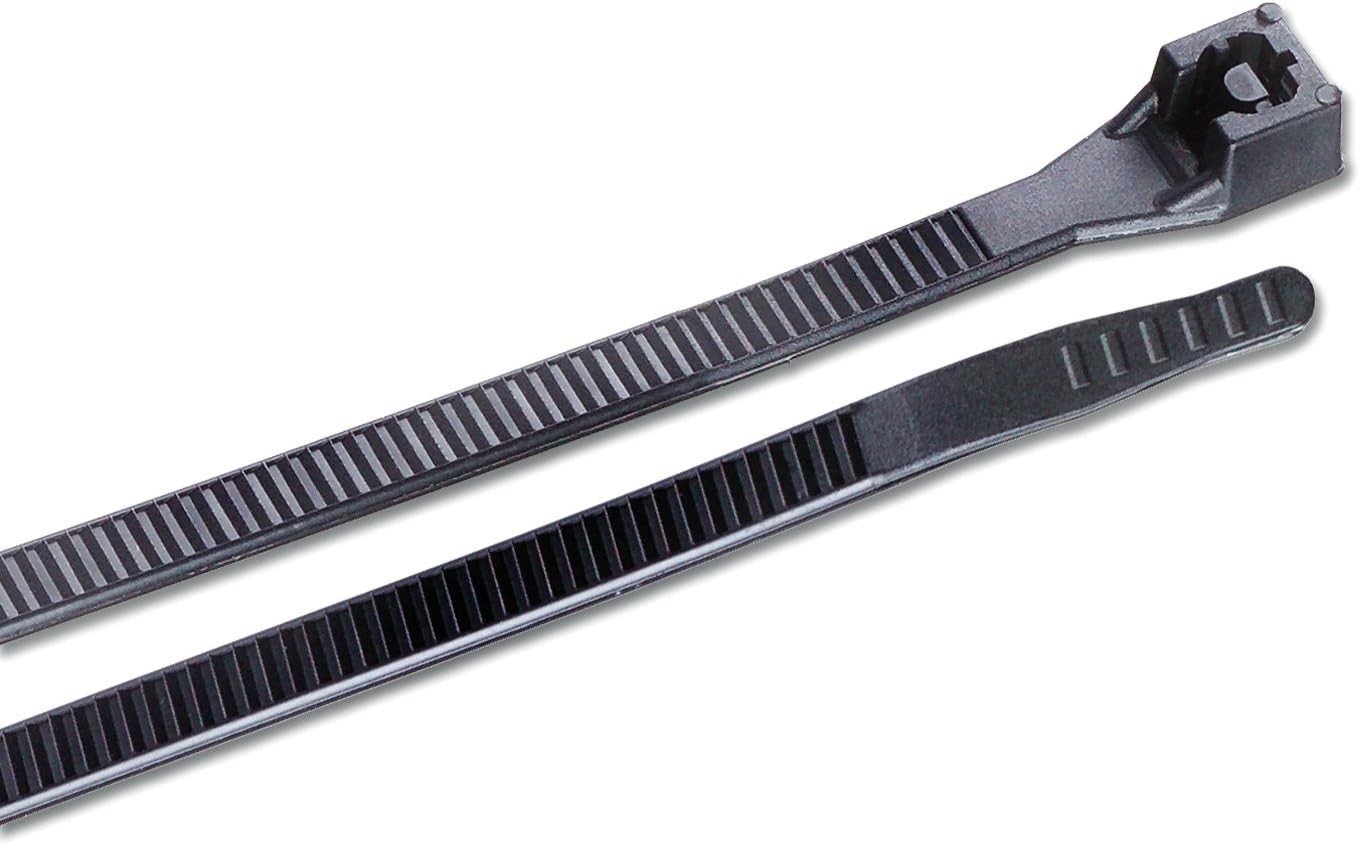Secure 4 Inch Nylon Cable Ties, UV Resistant, 18 lb, 100 Pack for Organizing