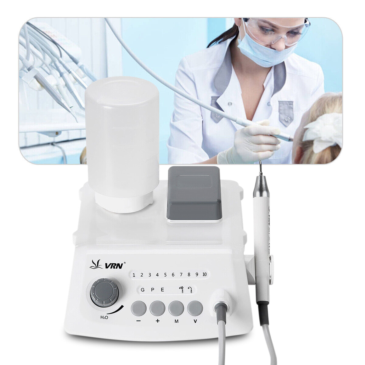USA Dental Ultrasonic Scaler fit EMS Cavitron + LED Handpiece+Tips+Bottle VRN-A8