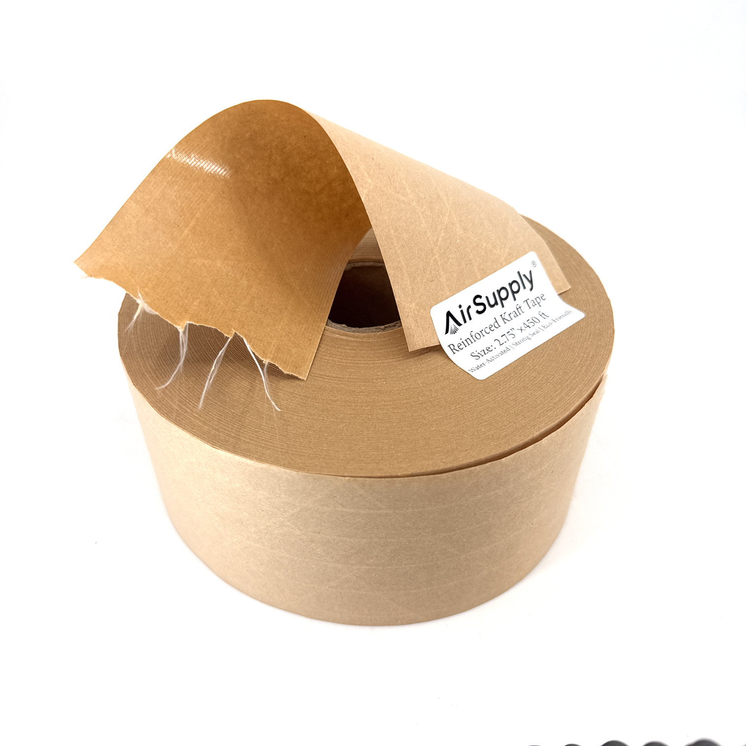 Reinforced Water Activated Kraft Carton Sealing Gummed Tape 2.75″ x 450 ft Tan