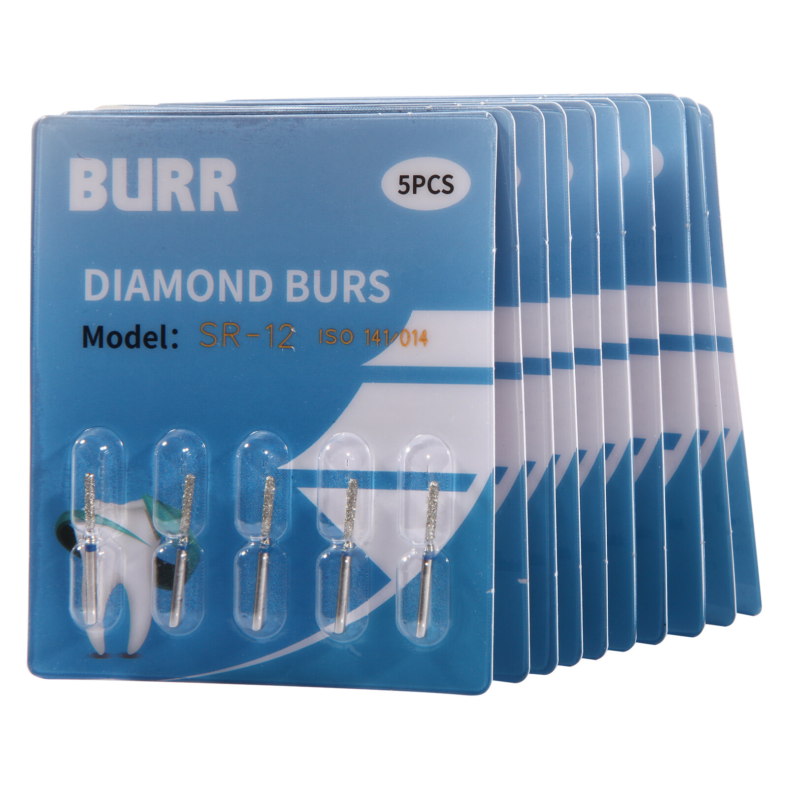 50pcs Dent Diamond Burs SR-12 FG 1.60 mm For High Speed Handpiece
