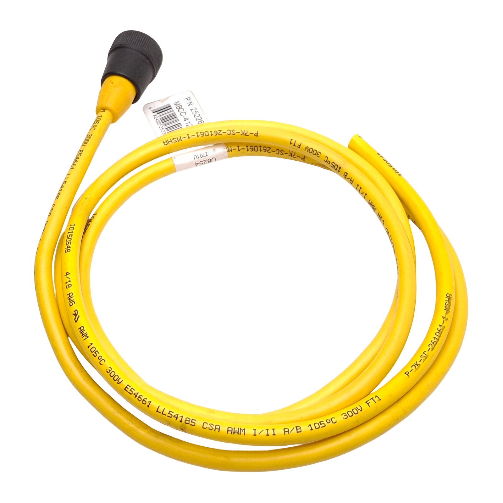 Banner MBCC-412 25226 Single Ended Cordset, 9A 300V, 4-Pin 7/8in Mini QD, 6ft