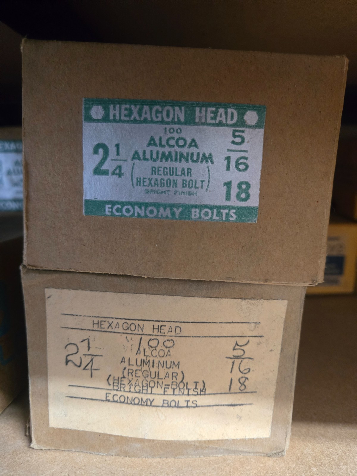 Alcoa Aluminum 5/16″x 2 1/4″ Bolts 100 Pieces NIB. **TS