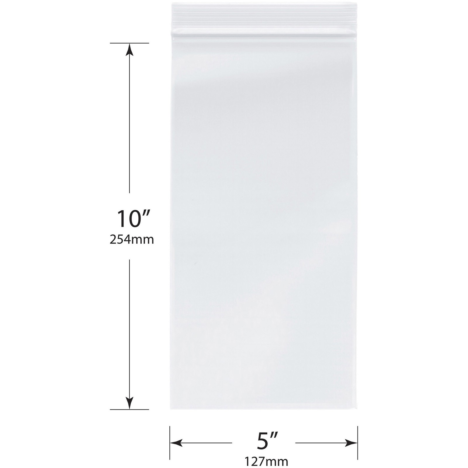 Plymor 5″ x 10″, 2 Mil Zipper Reclosable Plastic Bags