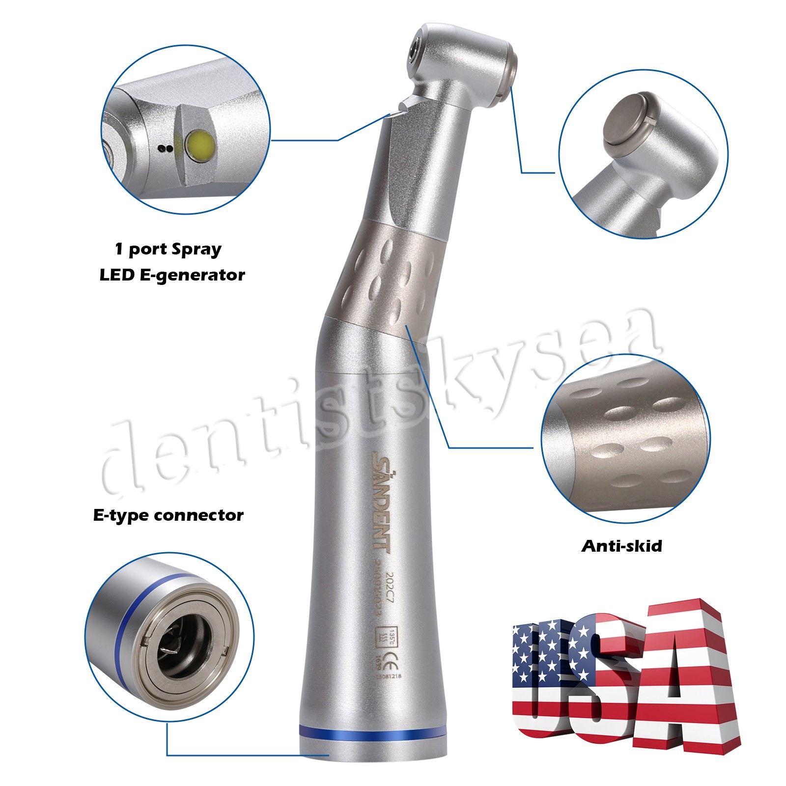 Micromotor de Motor de aire tipo E de baja velocidad Dental, pieza de mano 2H