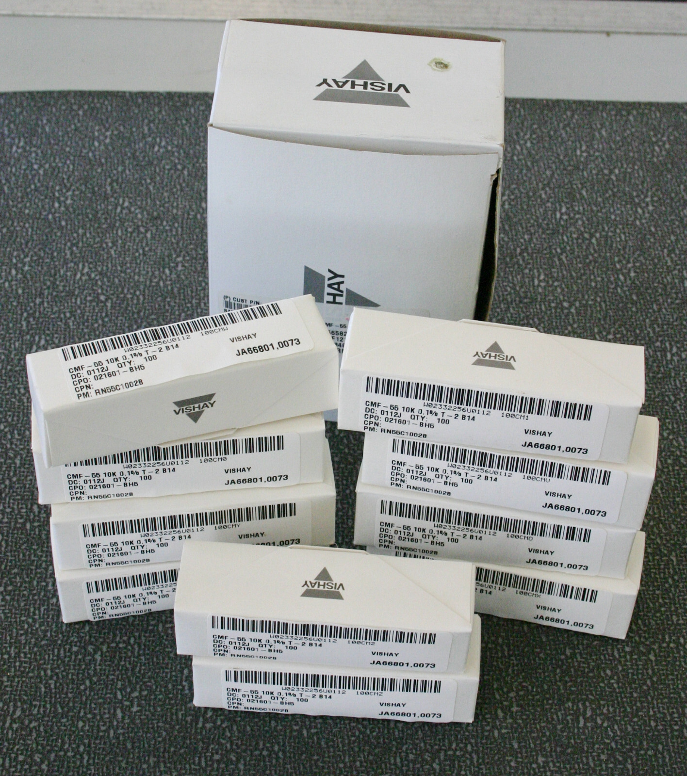1000 Pieces Vishay Dale RN55C1002B 10K Ohm Resistors 1/10 Watt 0.1% Tolerence