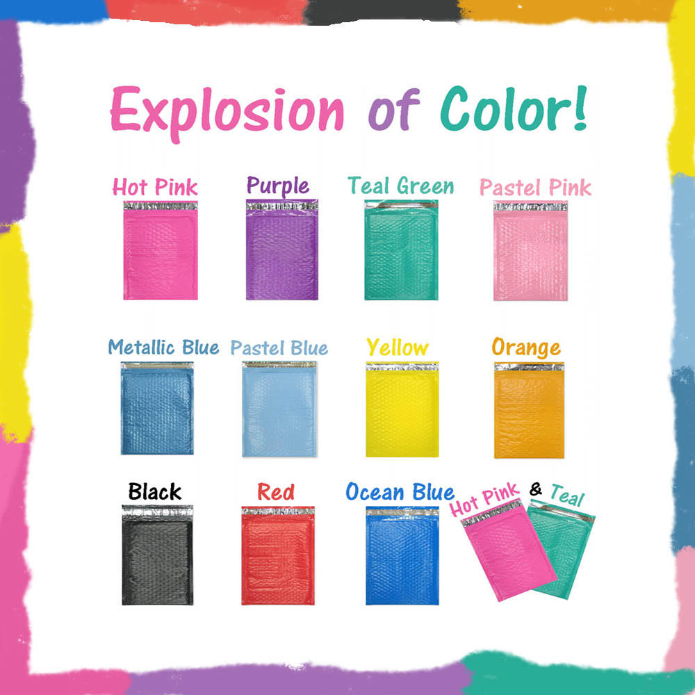 Assorted Sizes 8.5×12, 6×9, & 4×8 Colored Poly Bubble Mailers, Padded Envelopes!