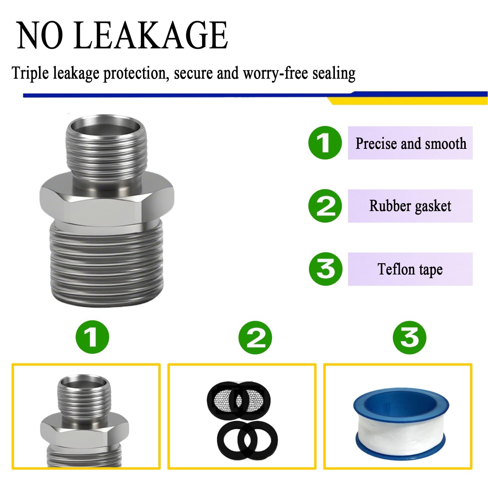 1/2 to 3/8 Water Line Adapter, Brass Compression Male Male, Nickel