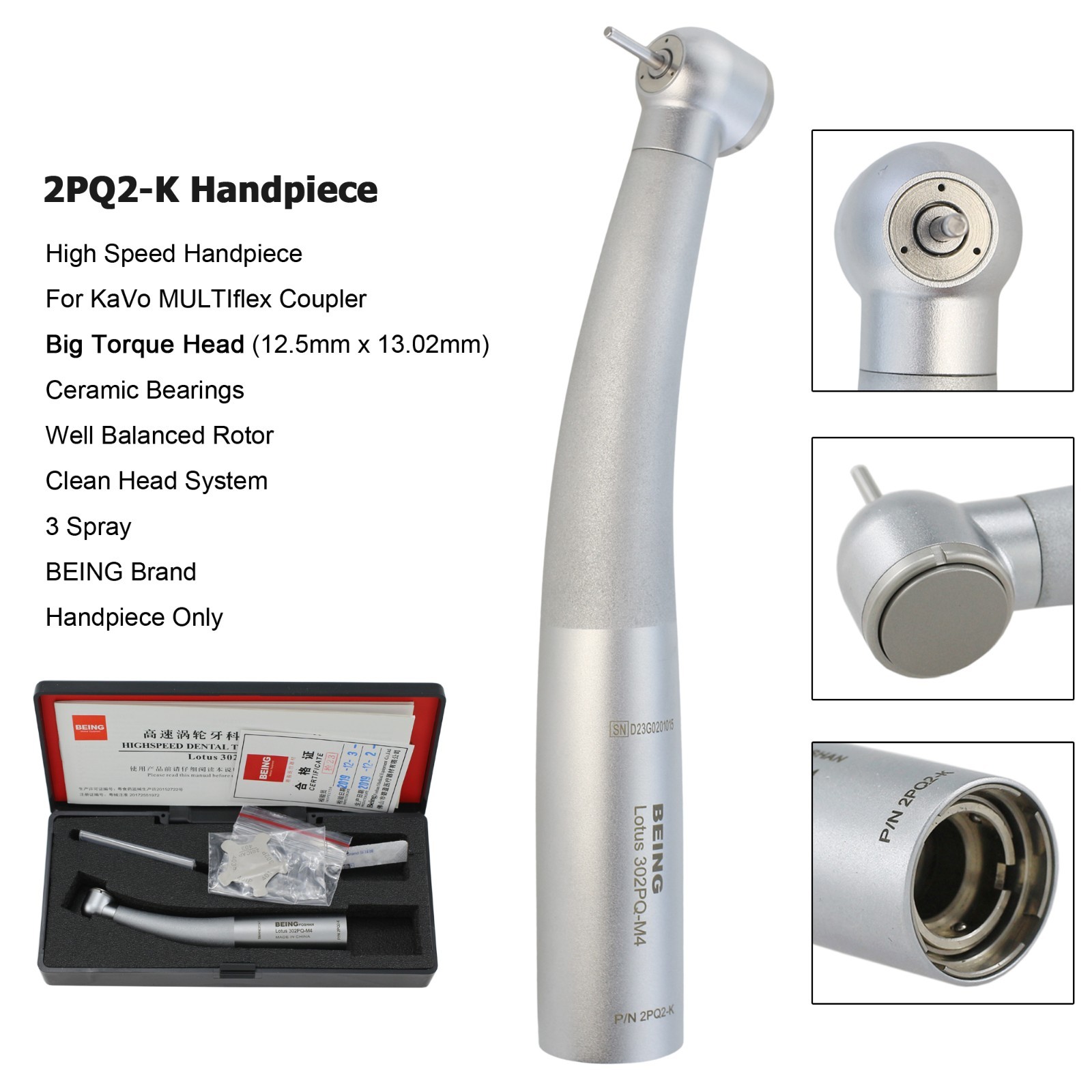 US BEING Dental High Speed Turbine Handpiece For KaVo MULTIflex Coupler 4 Hole