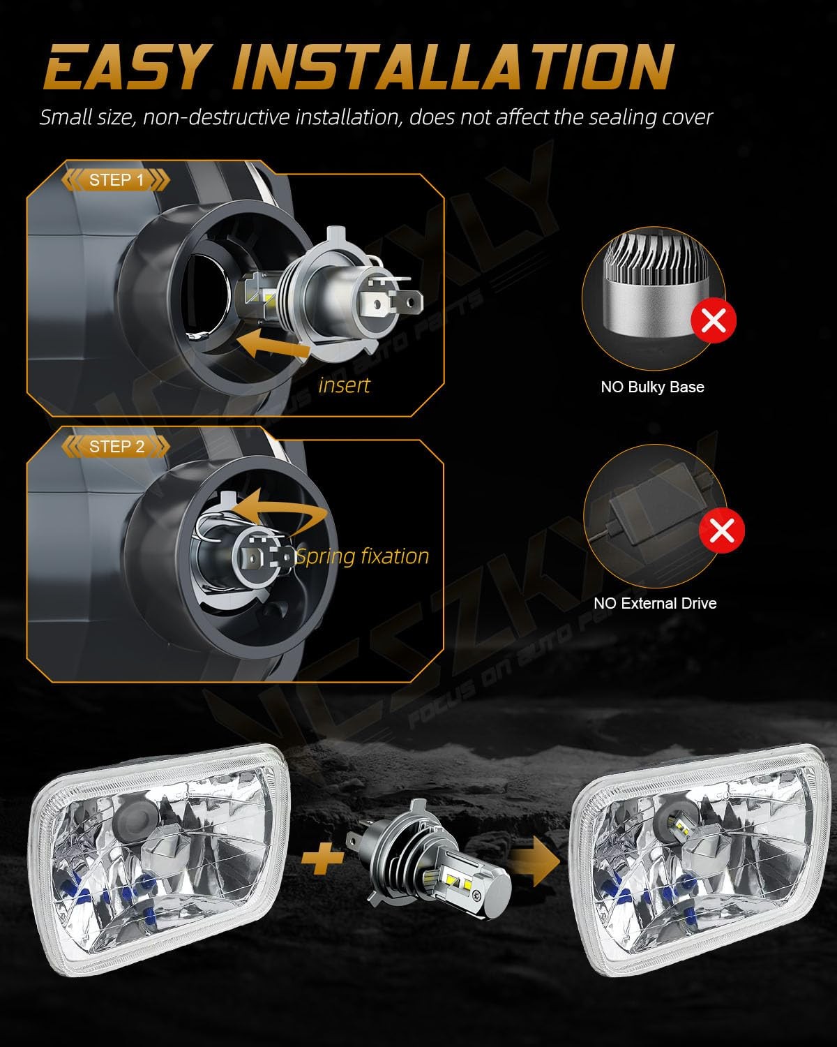 5×7 LED Headlights High Low Beam Off-Road for 1991 GMC Syclone DOT Approved