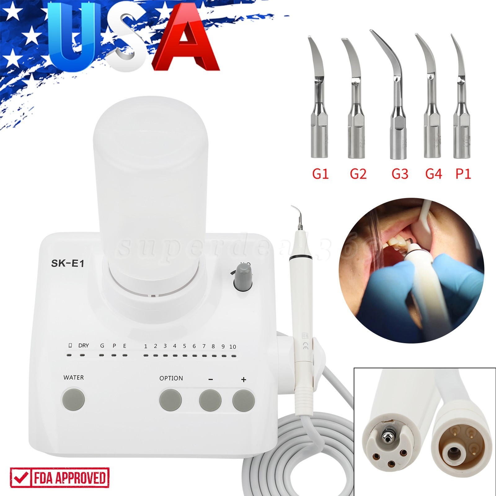 Auto Water Supply Dental Portable Ultrasonic Piezo Scaler fit Cavitron EMS CE