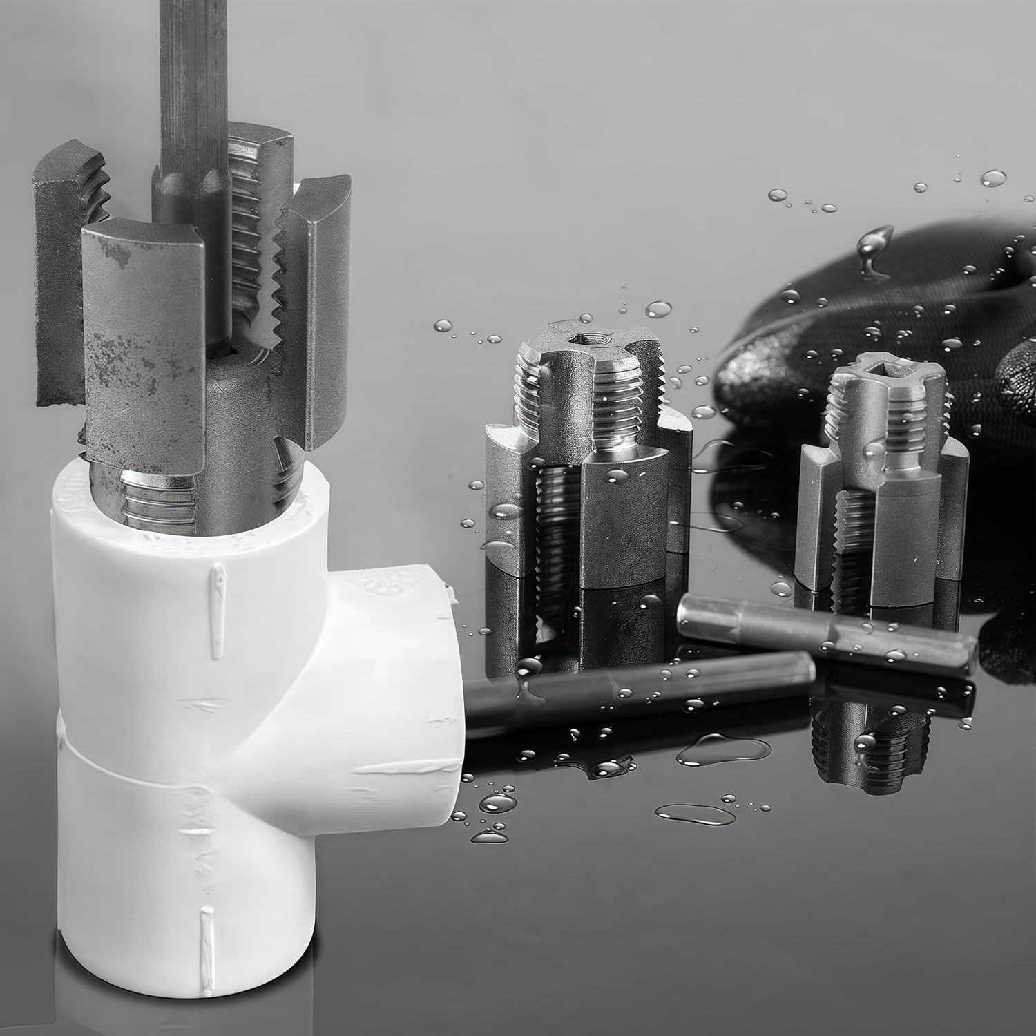 4 in 1 Water Pipe Wrench, Universal Pipe Opener for PVC Pipes, Integrated Intern
