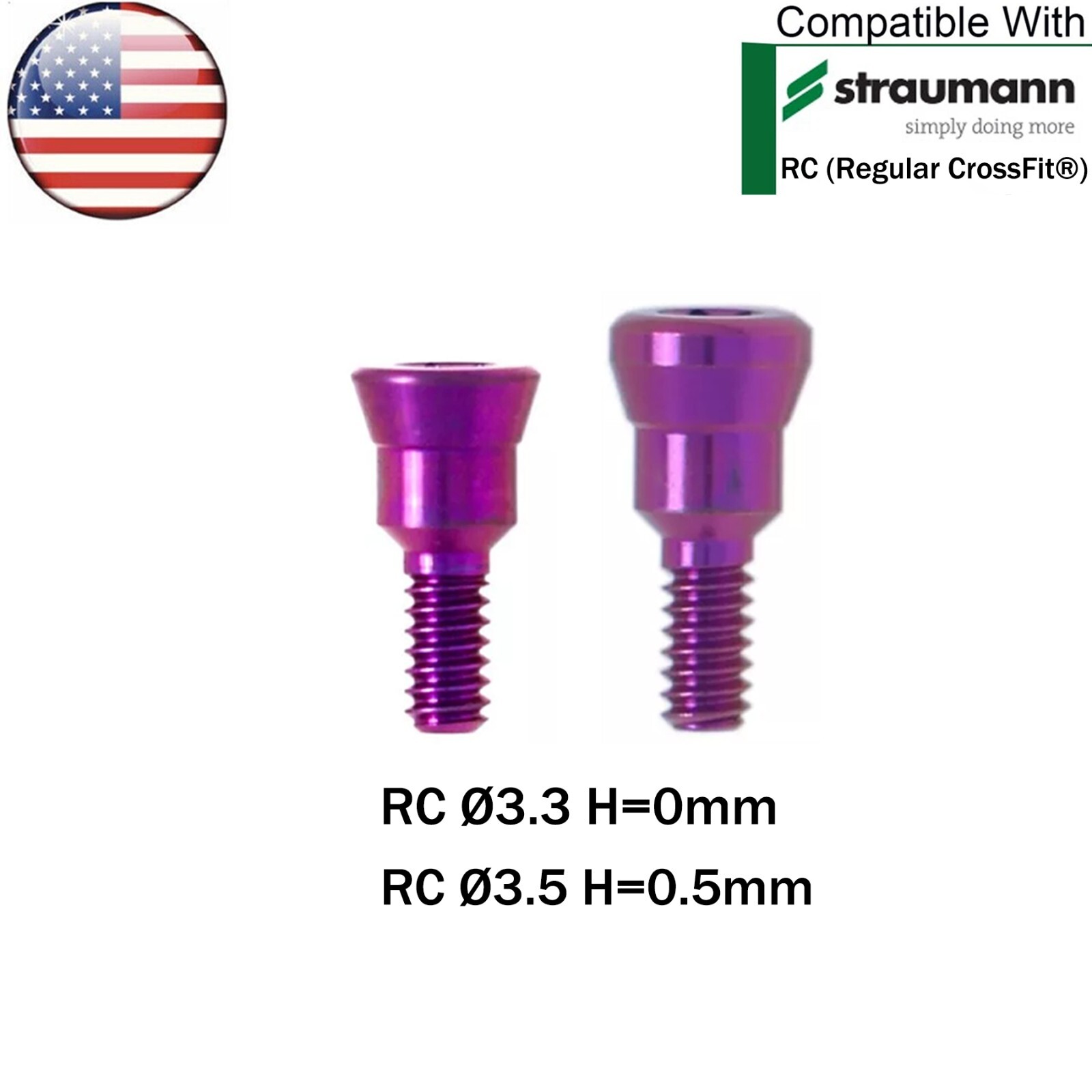 US Dental NC/RC Healing Abutment Closure Caps Mini Regular Fit Straumann ITI BLT
