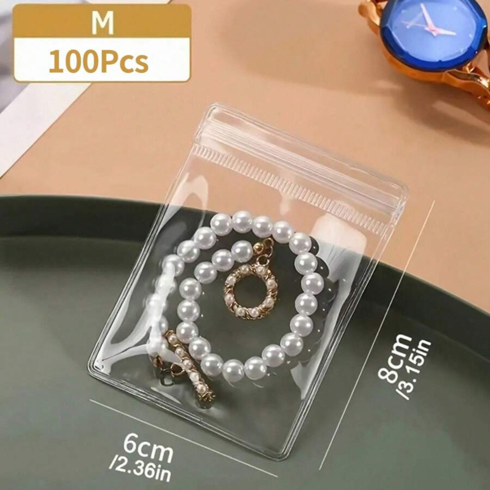 Transparent Jewelry Zipper Bags Rustproof Self-Sealing Waterproof Plastic Pouch