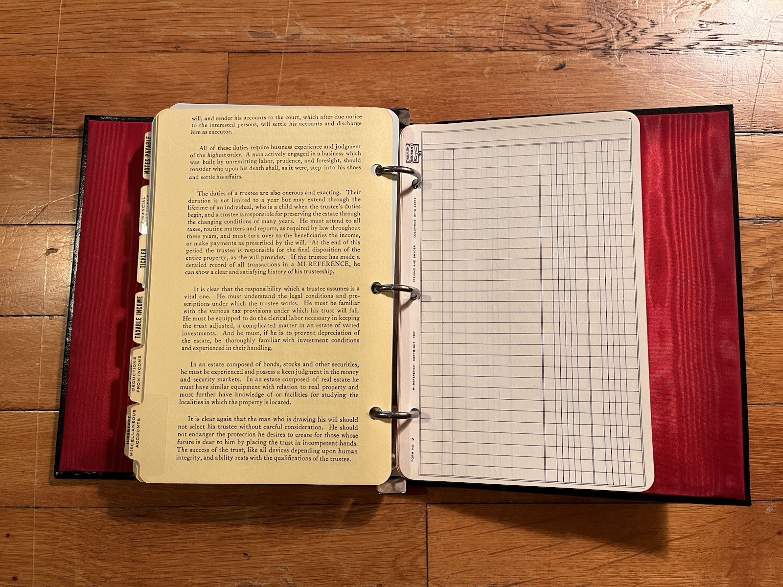 VINTAGE Mi-Reference Investment Portfolio Personal Financial Record Ledger 1967