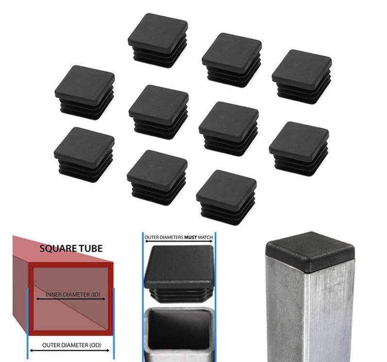 10X 1″ 1×1 inch Square Tube Hole Plug End Cap Leg Table Glides Feet Tips Inserts